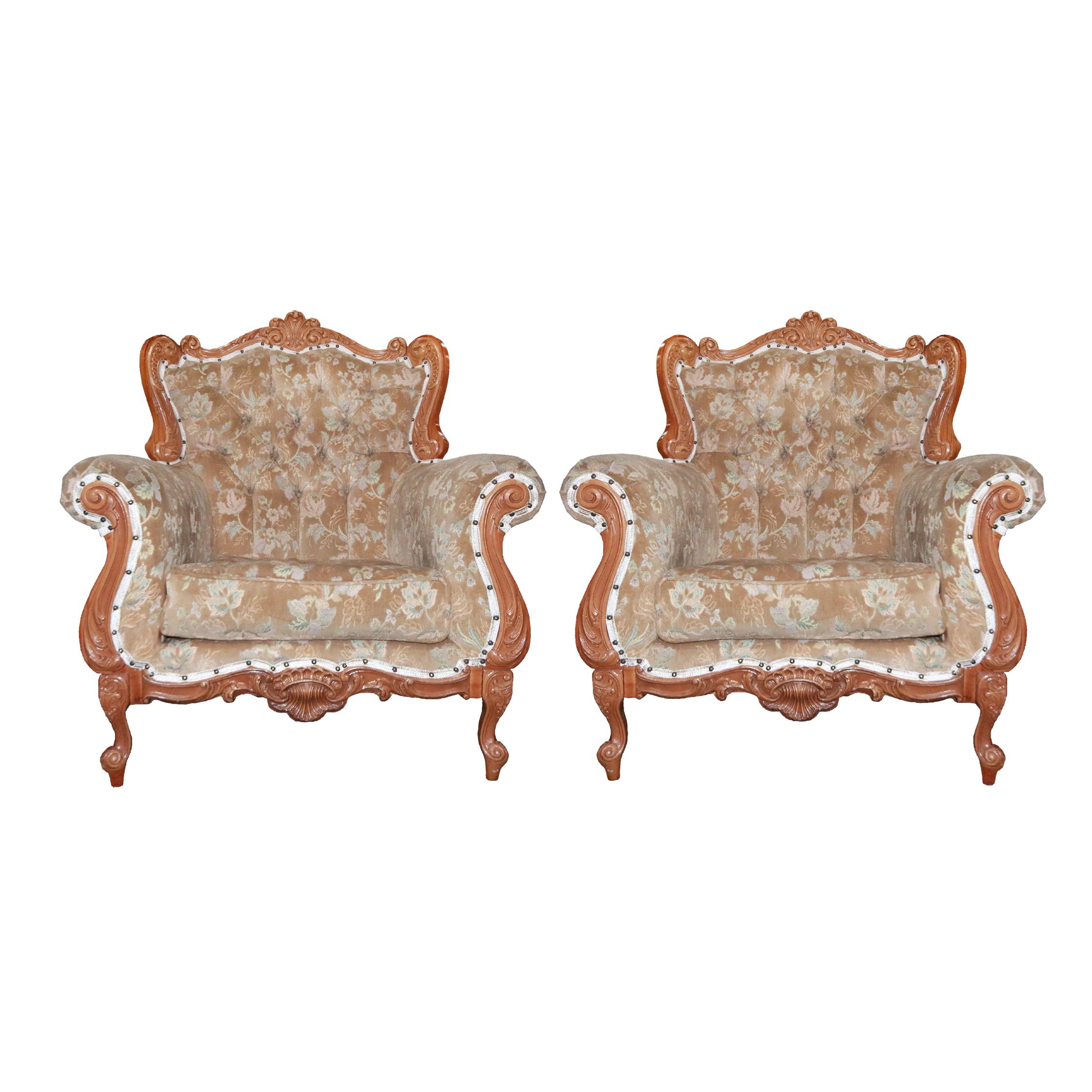 Carved armchairs