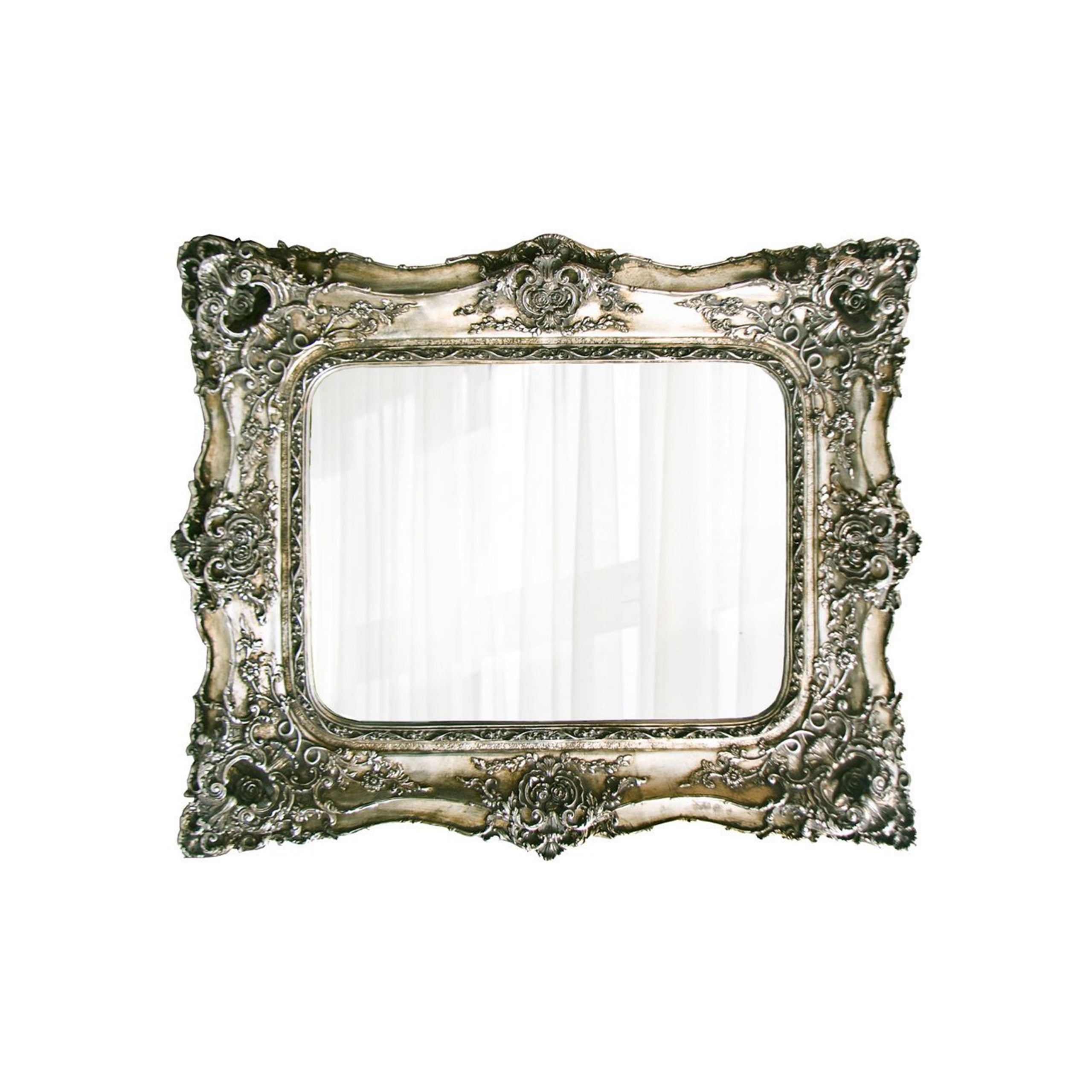 Silver rectangular mirror