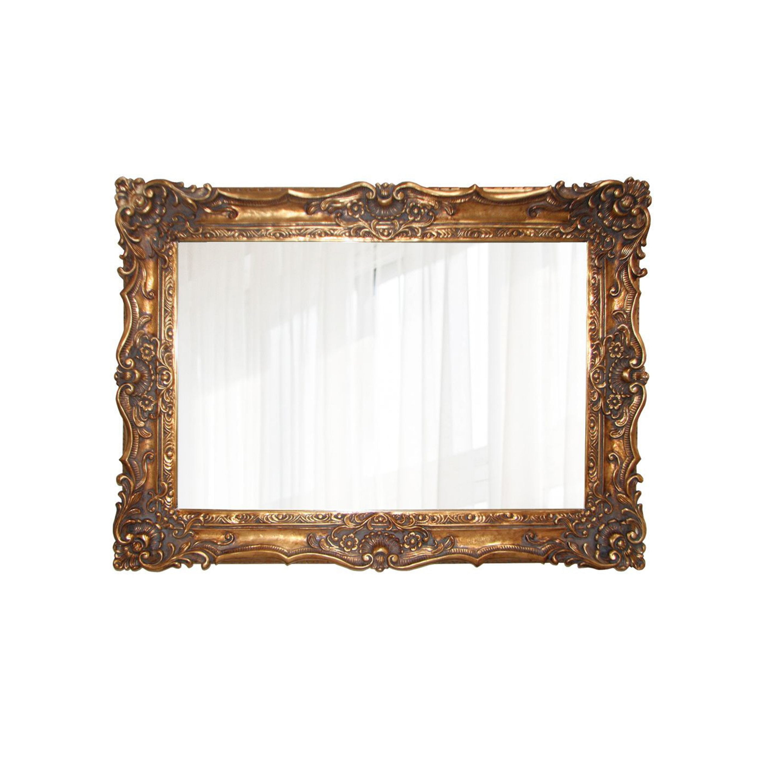 Gold rectangular mirror