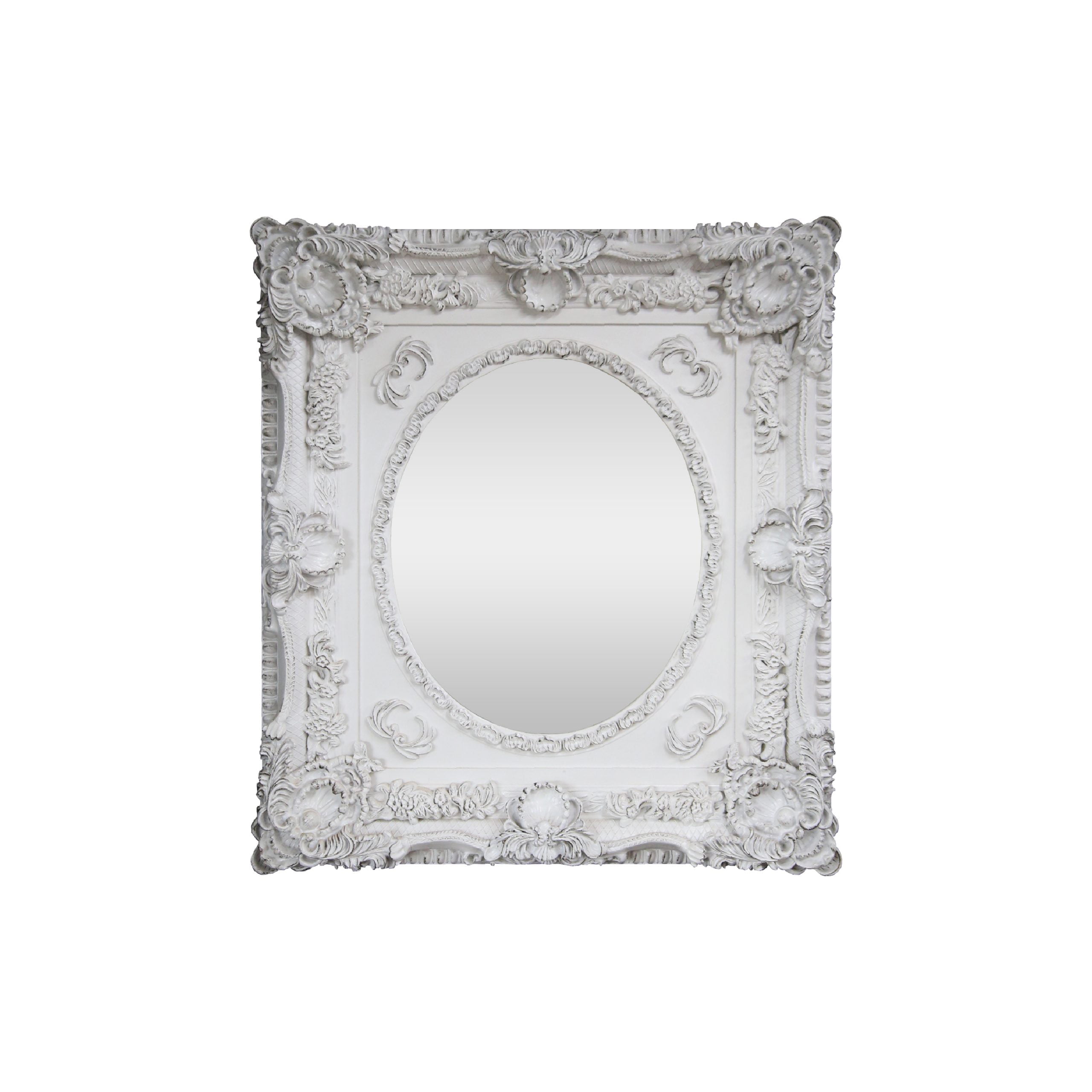 Square white Oval mirror