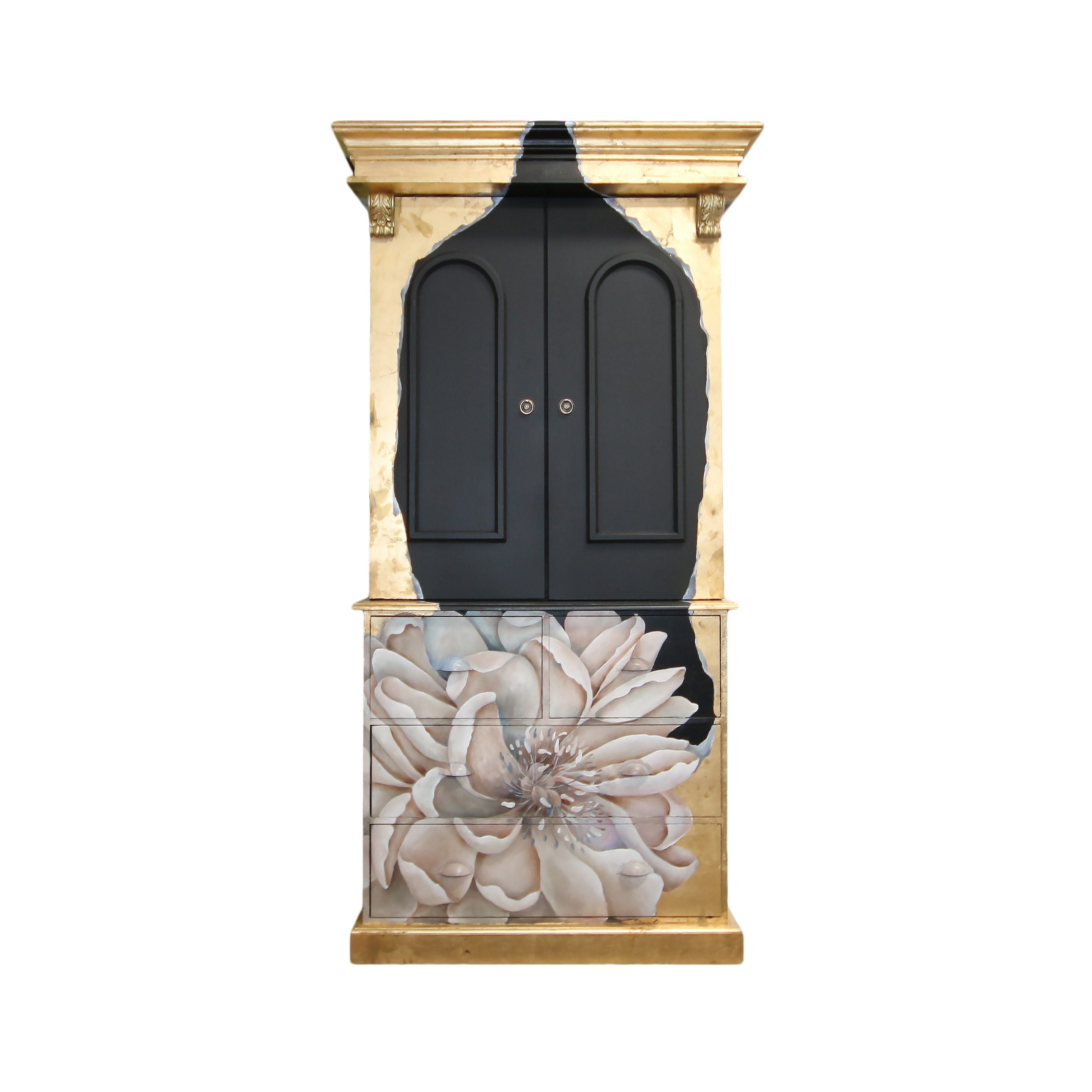 Gold gilded Floral cupboard