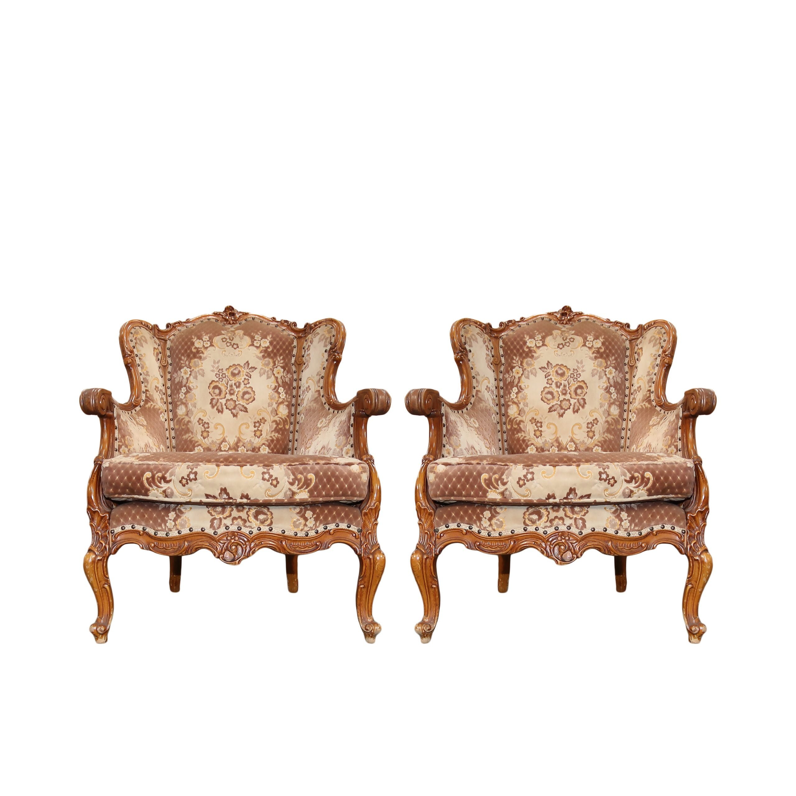 20th century carved antique French chairs