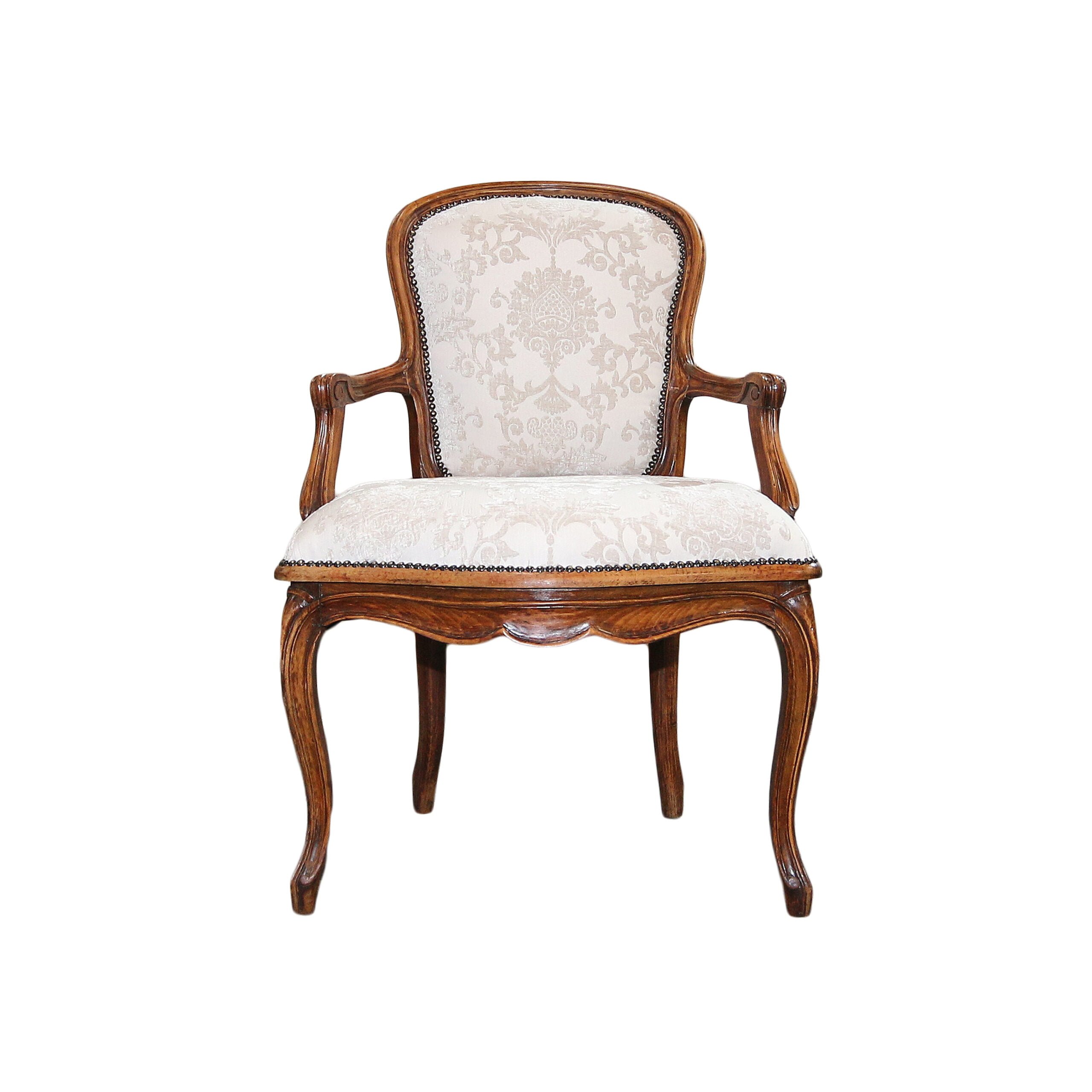 Damask French armchairs