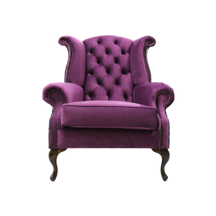 Floral Chippendale wingback chair