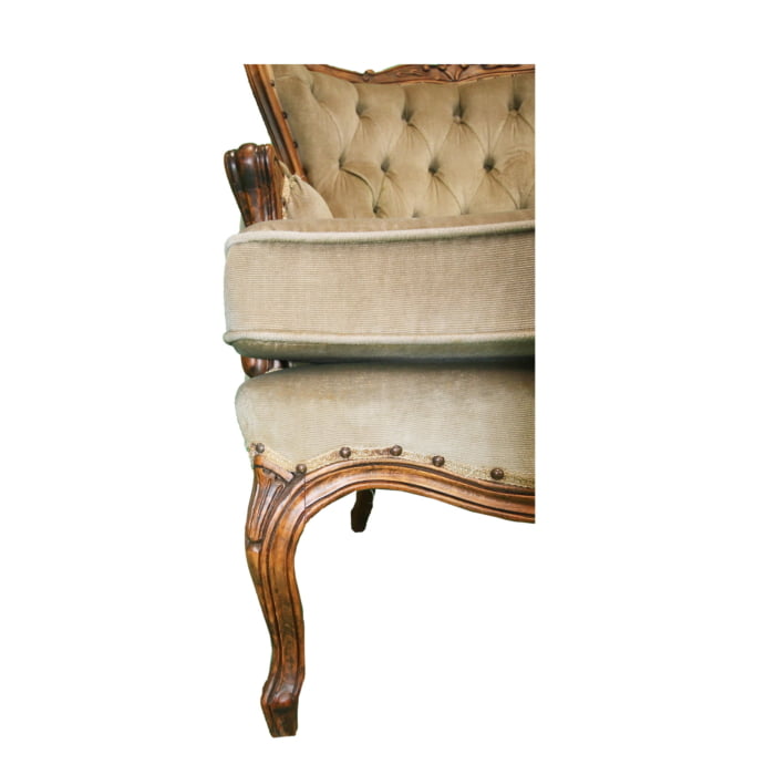 French style walnut wingback arm chair