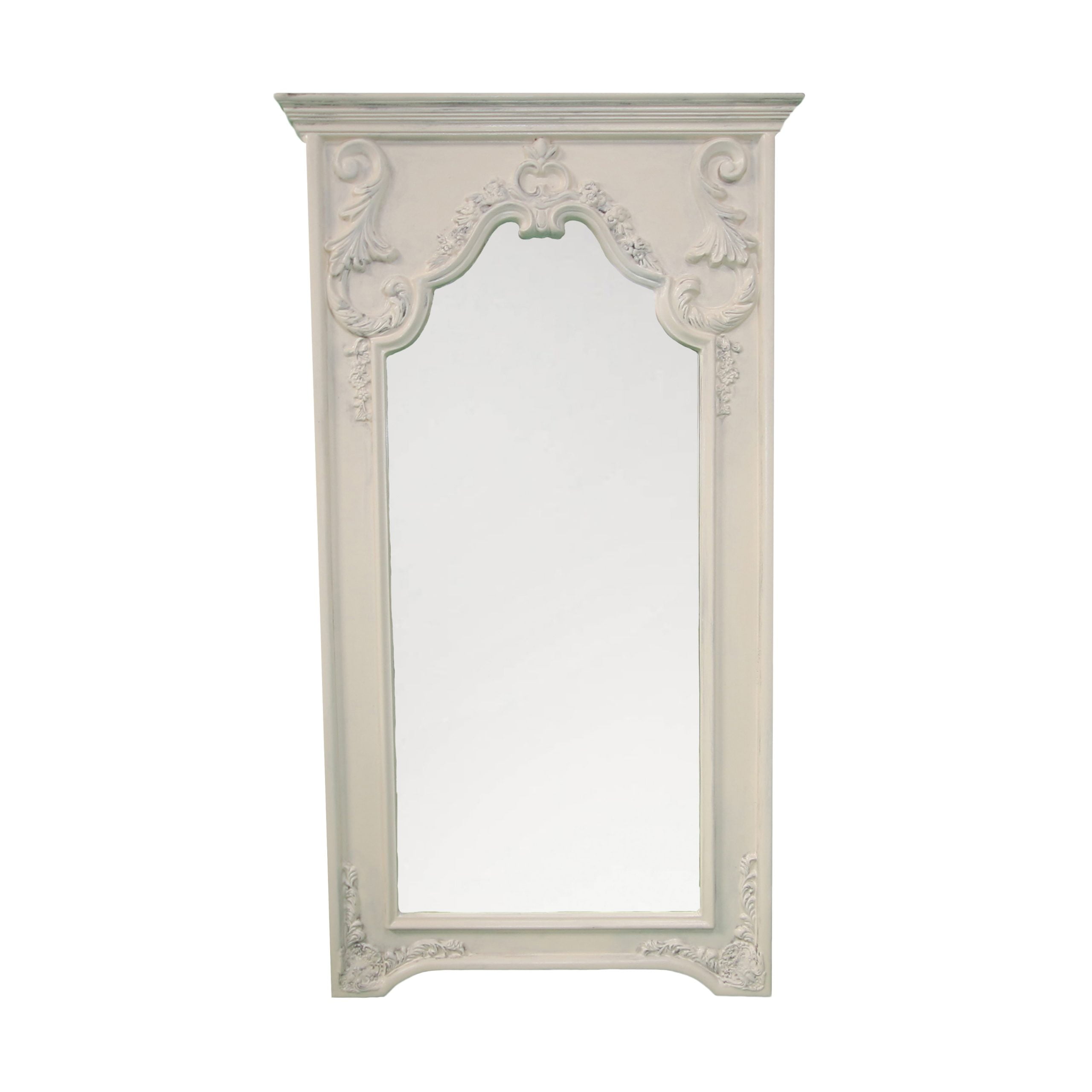 White standing mirror