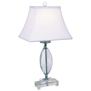 Crystal table lampe with white shade