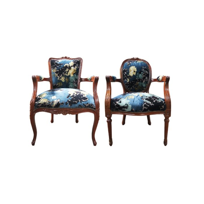 Antique Victorian Floral Arm chairs