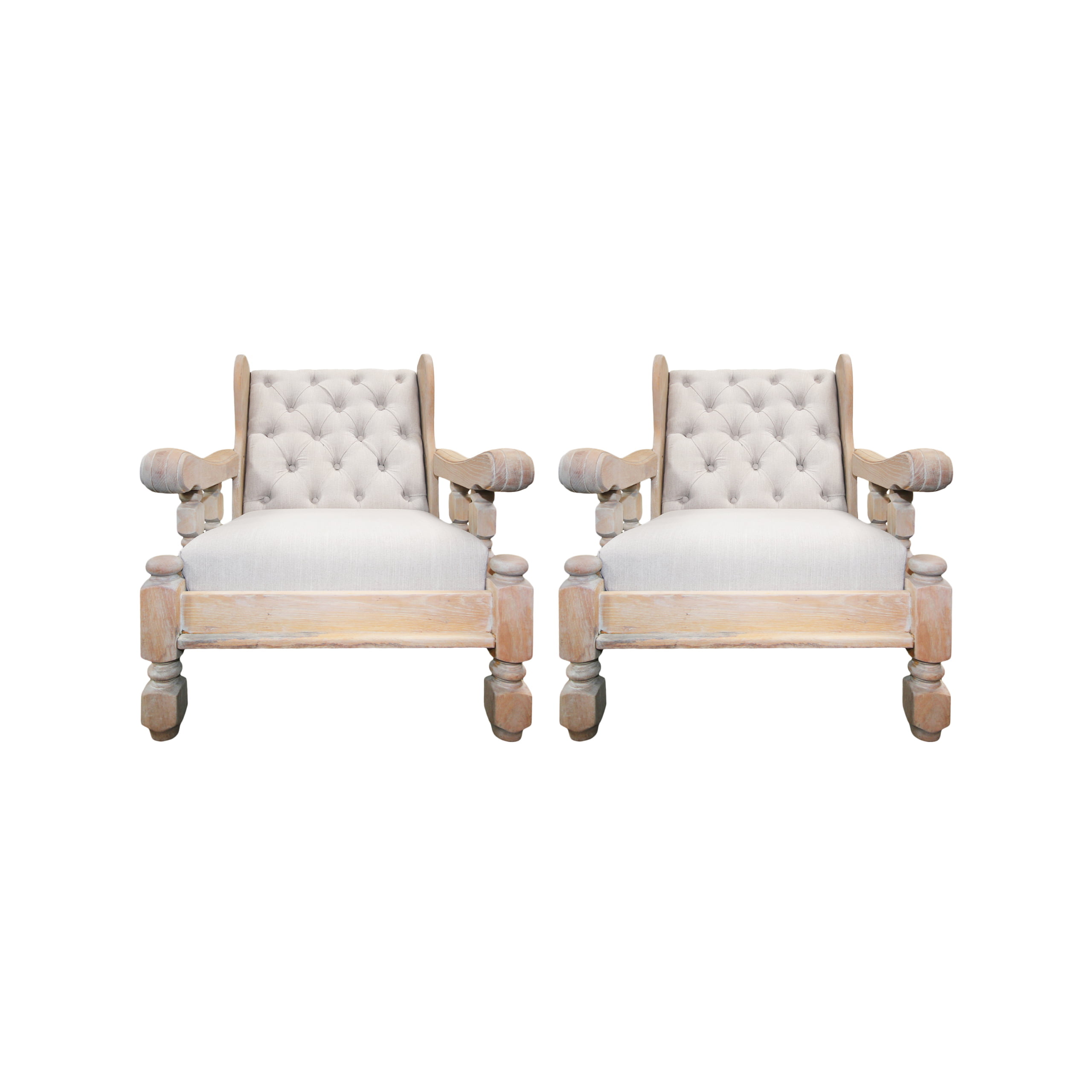 Oak whitewash chairs