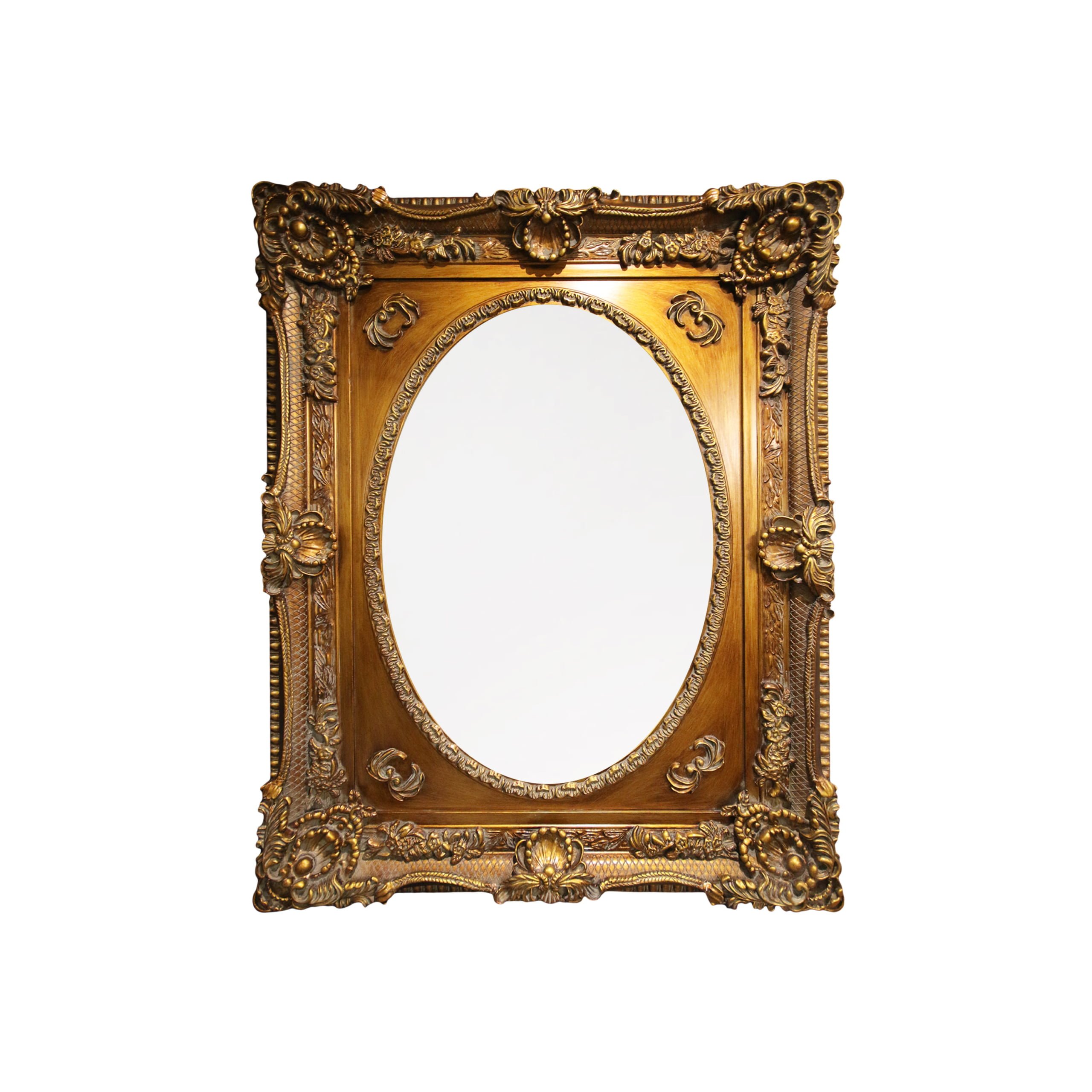 Golden square decorative mirror