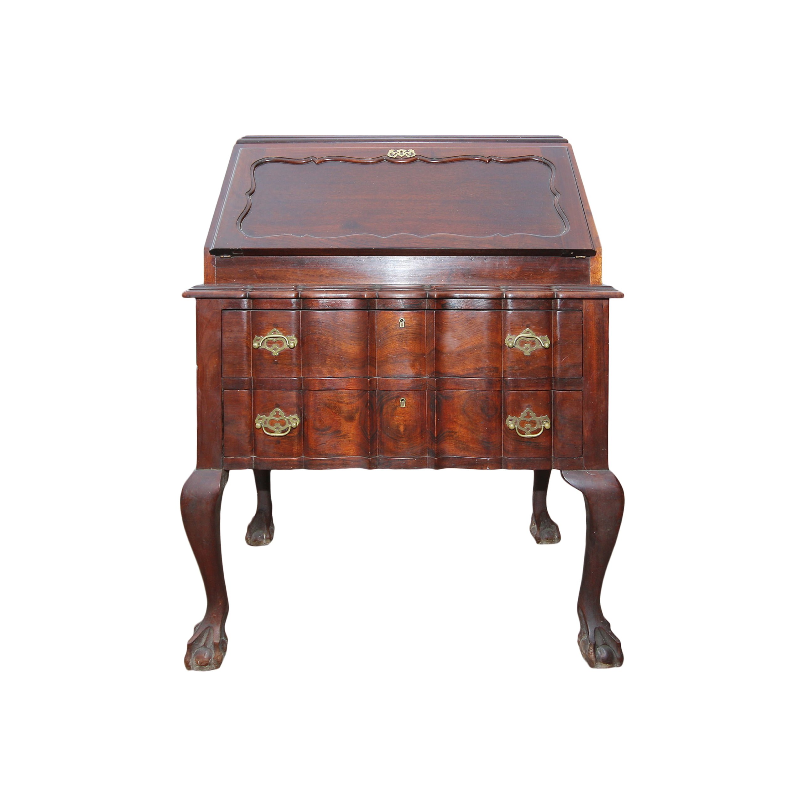 Imbuia ball and claw writing bureau