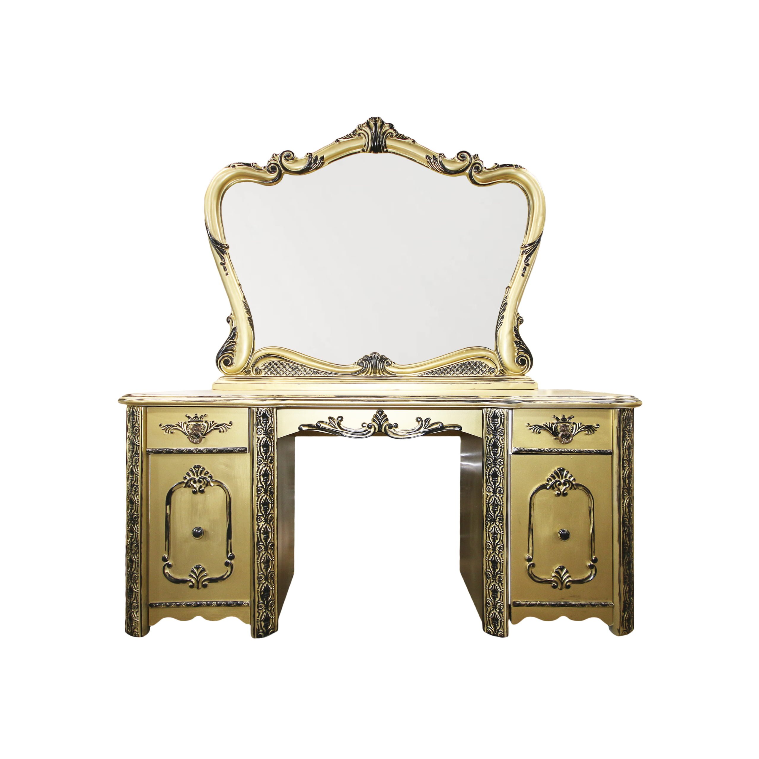 Gold and black dressing table