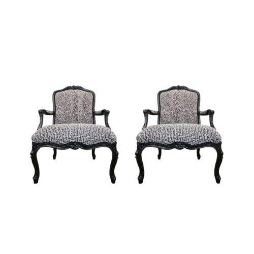 Antique black and white victorian arm chairs
