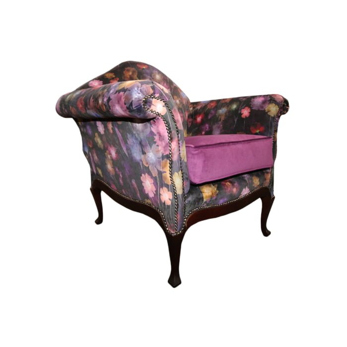 Vintage floral cushioned arm chairs