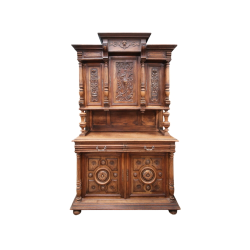 Antique Belgian Oak Carved Dresser