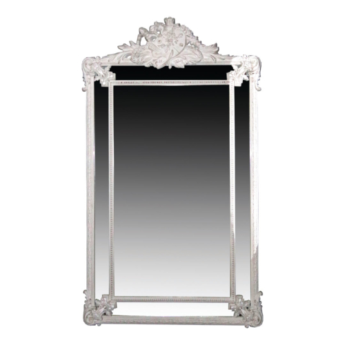 Decorative white mirror