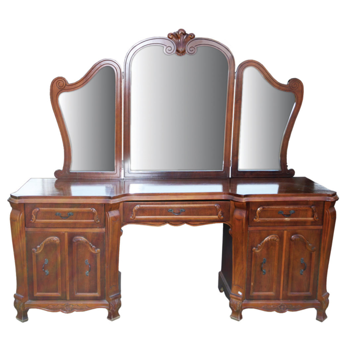 Large dressing table with mirrors