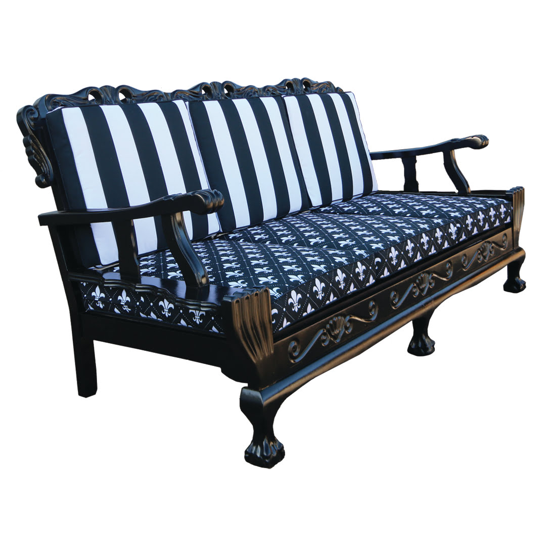 Sofas Black and White Ball and Claw 3 Seater Sofa for sale in