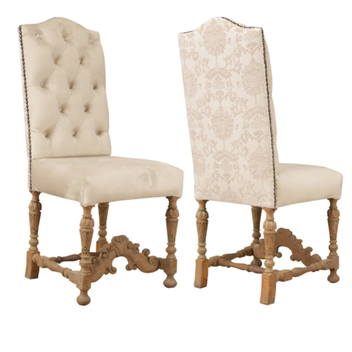 Continental oak dining chair front and back