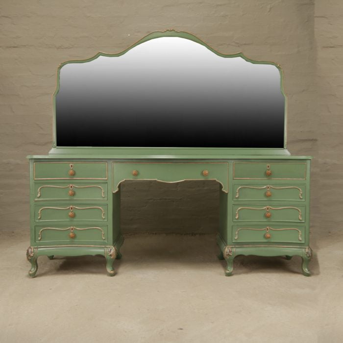 French dressing table in green and gold correct