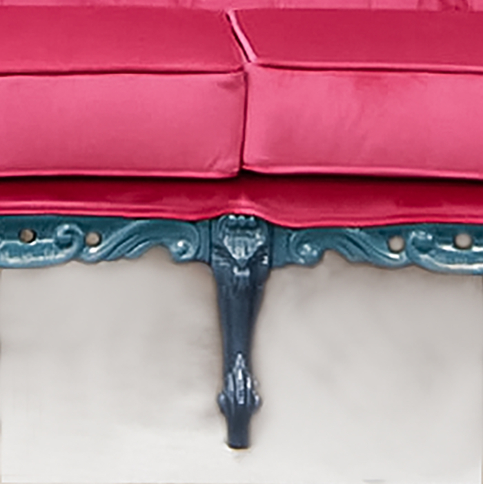 Victorian carved 2 Seater in Pink Velvet - Image 4