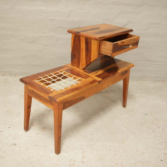 vintage kiaat telephone table