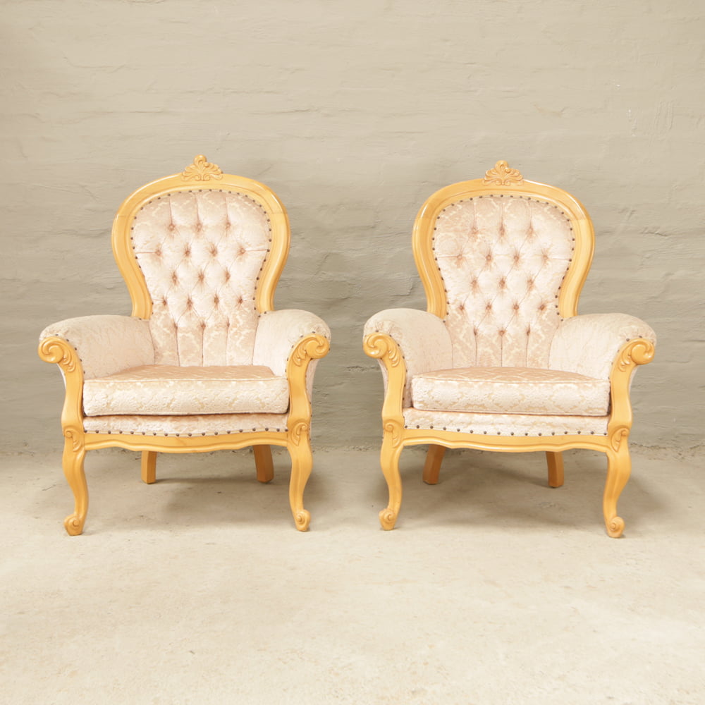 victorian armchairs in beechwood