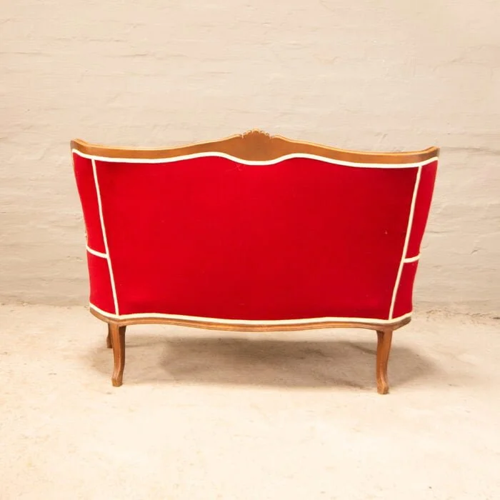 Victorian 2 seater Sofa in red Velvet