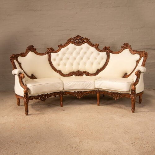 Italian style 3 Seater Sofa in Ivory Leather