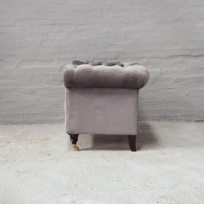 Chesterfield Chairs in Dolphin Grey Velvet - Image 3