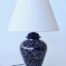 Navy Blue/Black Lamp off white shade