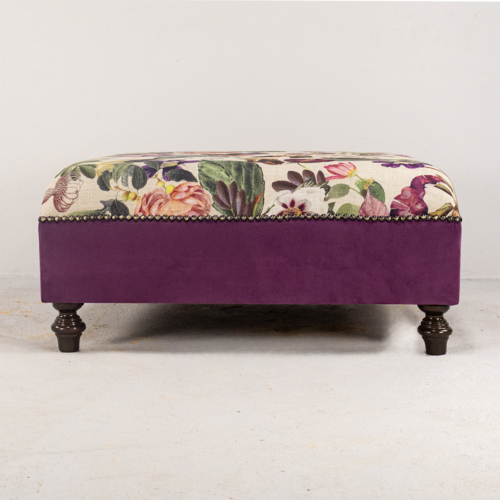 Floral Purple Ottoman