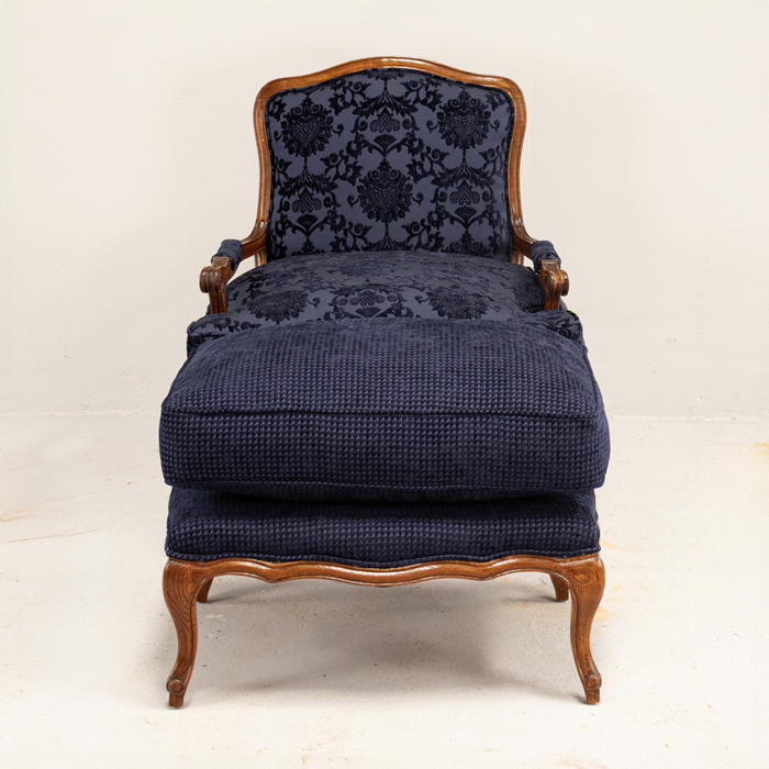 French Carved Chair with Footstool - Image 2