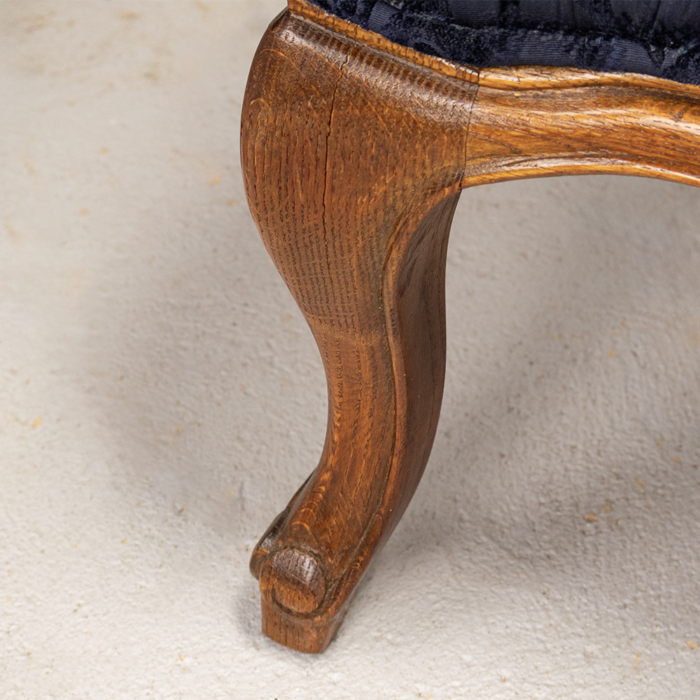 French Carved Chair with Footstool - Image 8