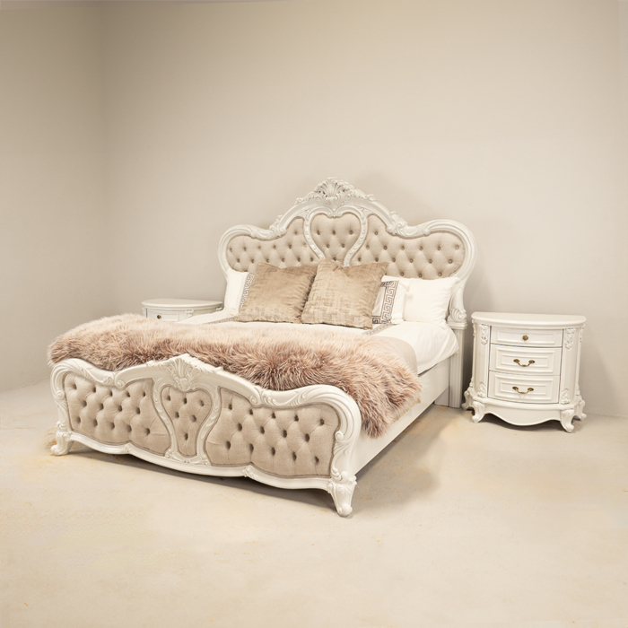 French heart tufted bed
