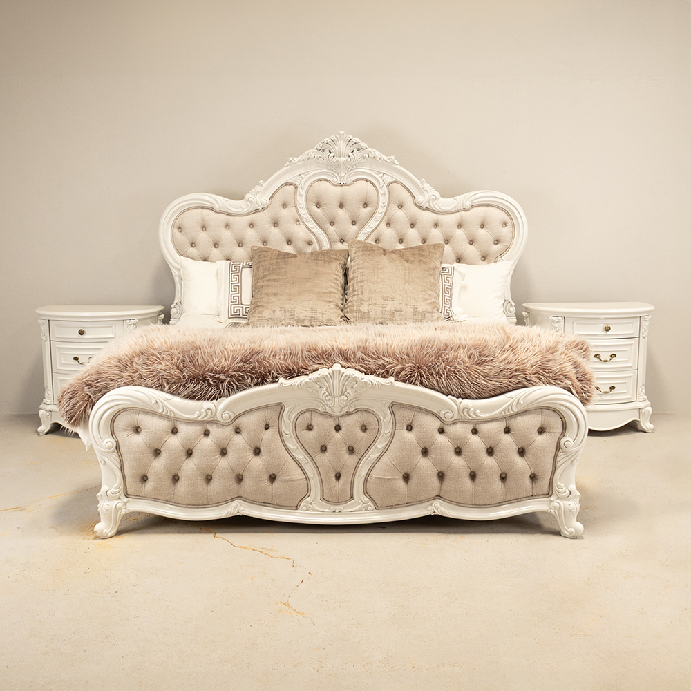 French heart tufted bed