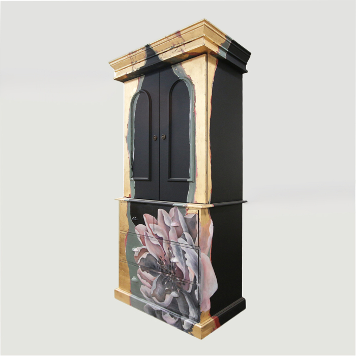 Gold Gilded Floral Cupboard - Image 3