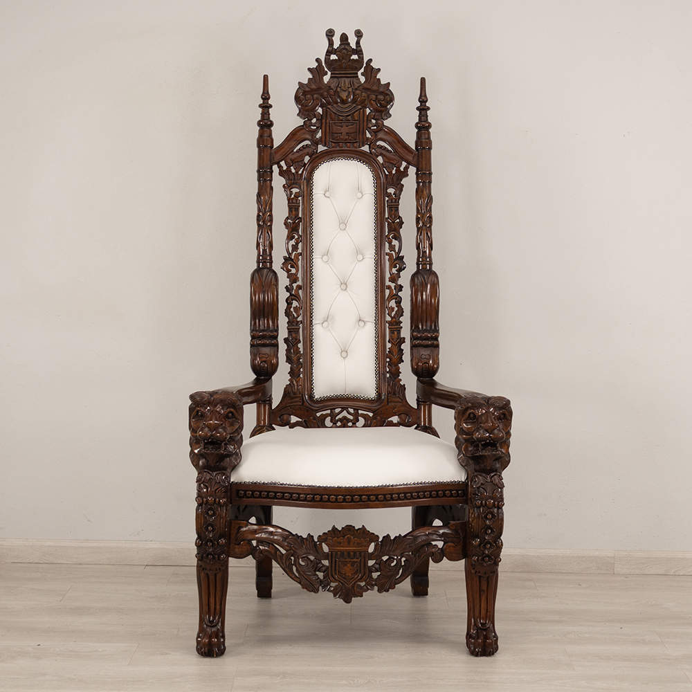 Lion Chair White Leather