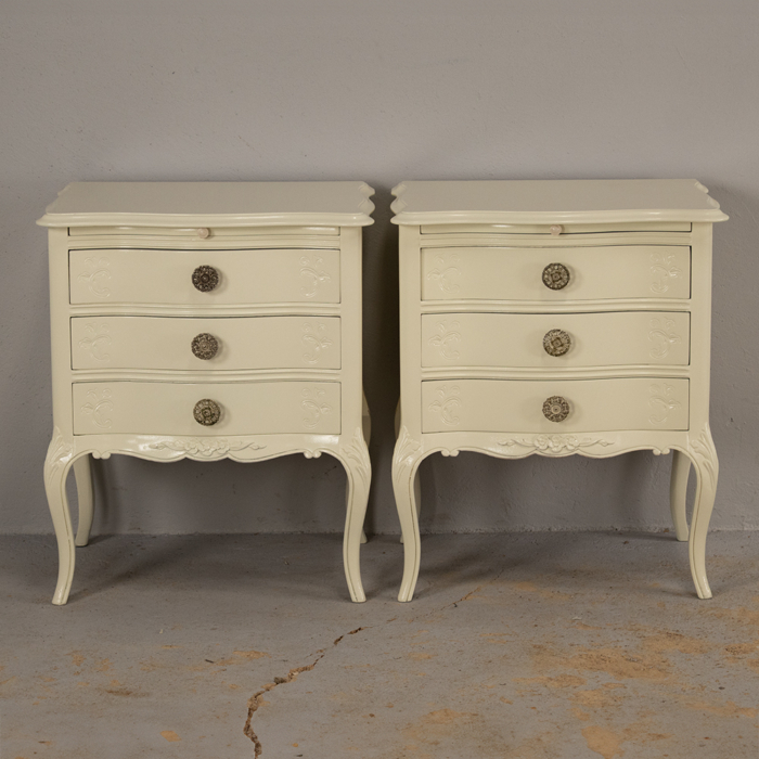 French Style Headboard and Pedestals