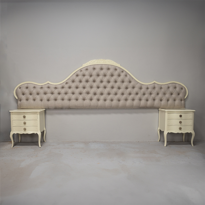 French Style Headboard and Pedestals