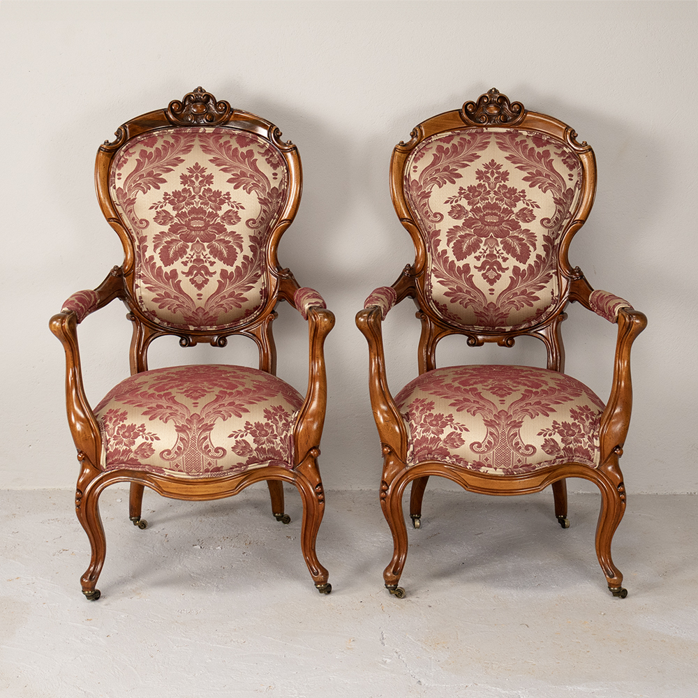 Victorian style armchairs