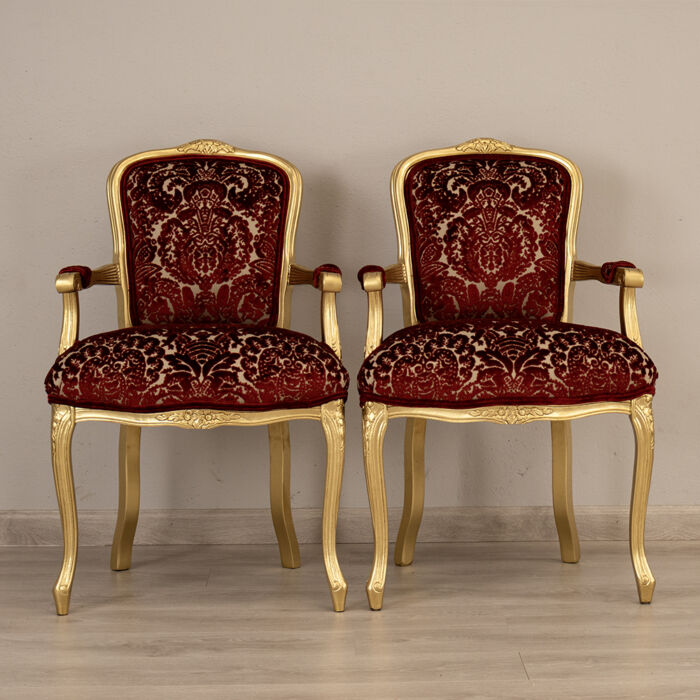 French Gold Armchairs - Image 2