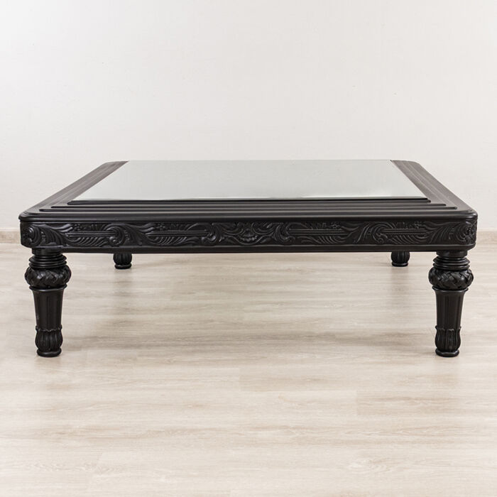 Large glass top coffee table