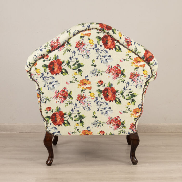 Queen Anne Floral Armchair - Image 4