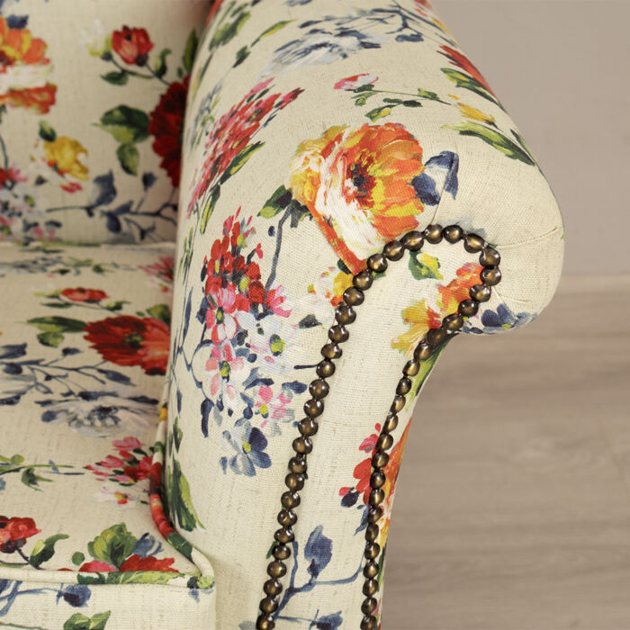 Queen Anne Floral Armchair - Image 5