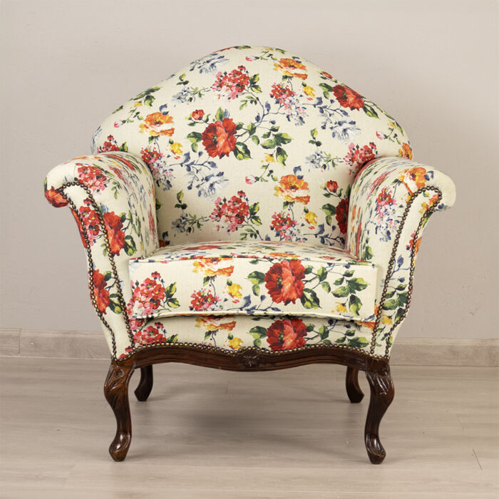 Queen Anne Floral Armchair