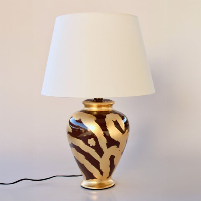 Gold brown swirl lamp