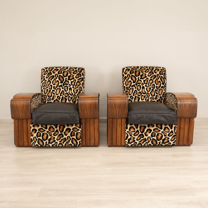 Art Deco Walnut Armchairs - Image 2