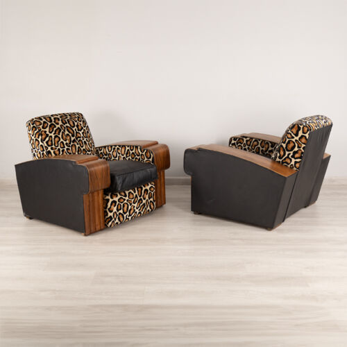 Art Deco Walnut Armchairs