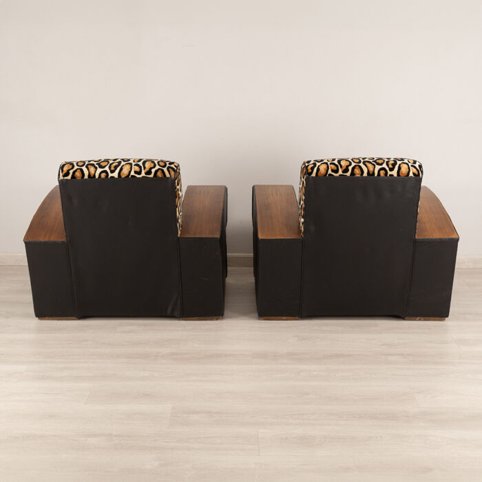 Art Deco Walnut Armchairs - Image 4